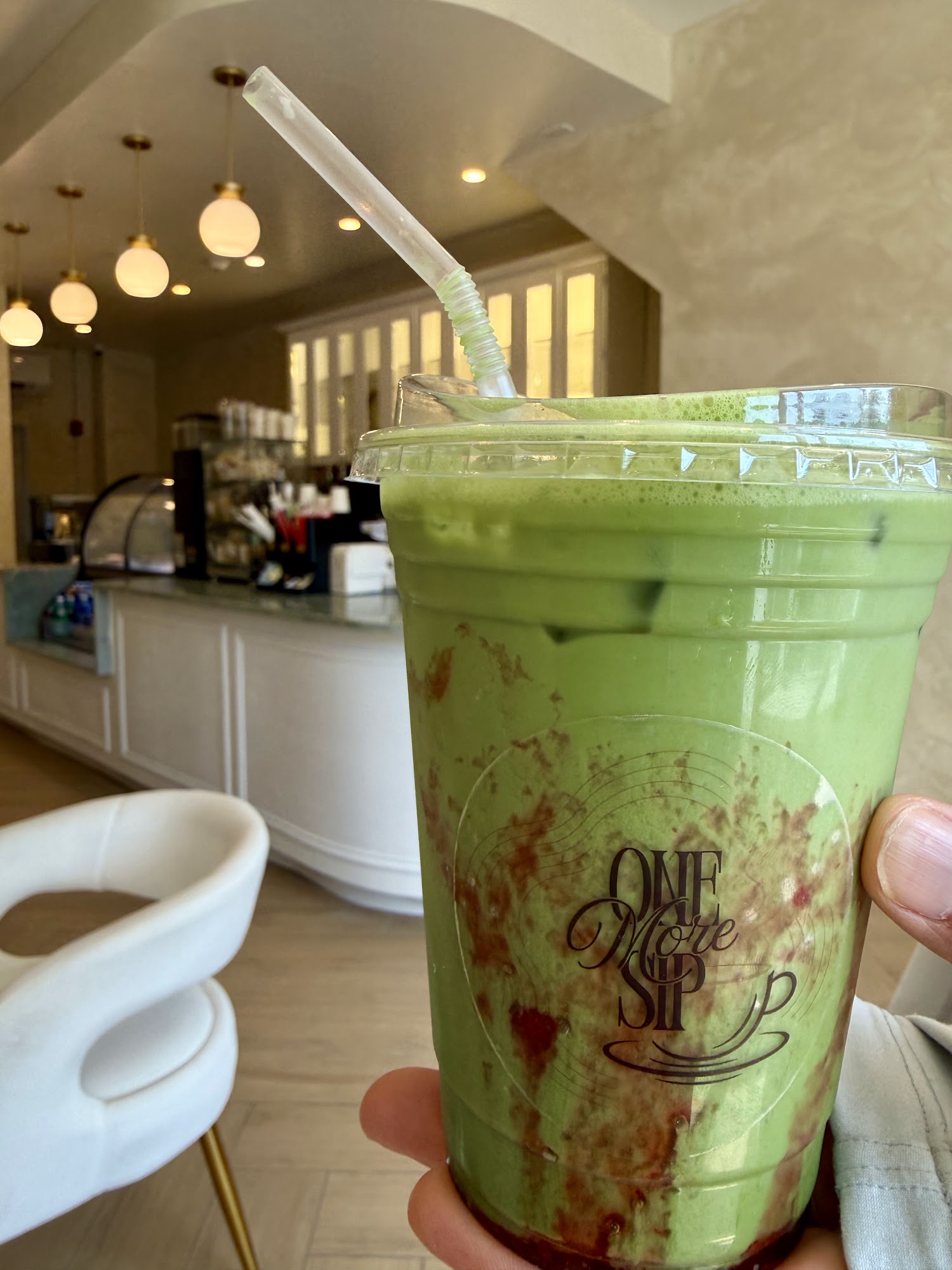 Warm modern cafe interior